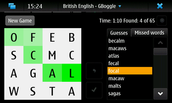 gboggle screenshot on maemo